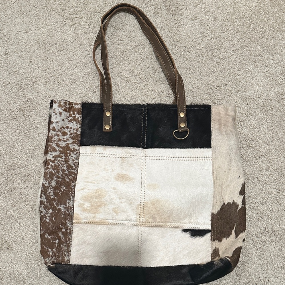MYRA MESA TRAIL PATCHWORK HAIRON TOTE BAG